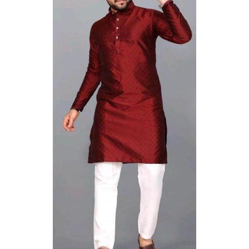 Kurta for Men Jacquard Red