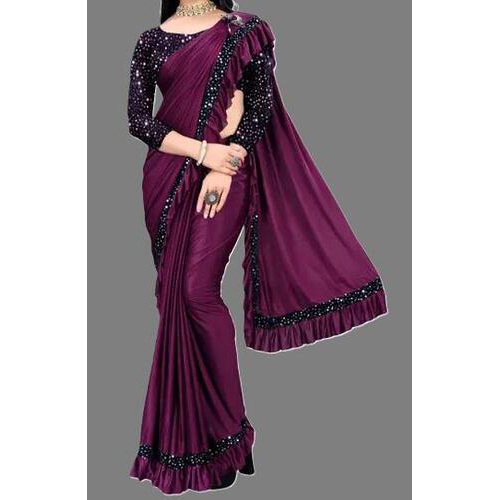 Lycra Saree Purple