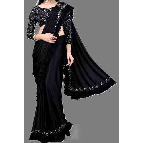 Lycra Saree Black