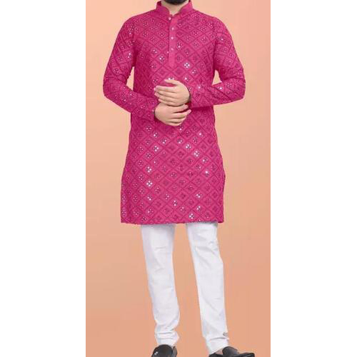 COTTON STRAIGHT KURTA ONLY PINK