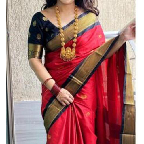 Pathani Sico Silk Saree with running blouse piece