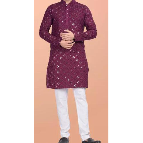 COTTON STRAIGHT KURTA ONLY PURPLE