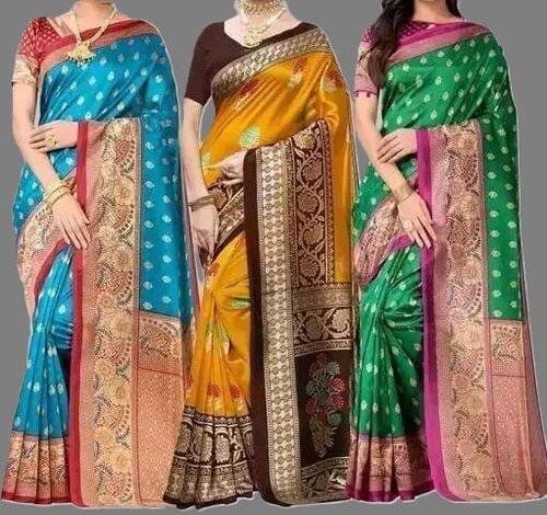 Combo Sarees With Blouse  Pack of 3 Sizes