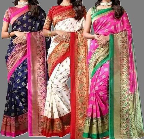 Combo Sarees With Blouse  Pack of 3 Sizes