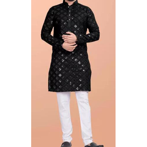 COTTON STRAIGHT KURTA ONLY BLACK