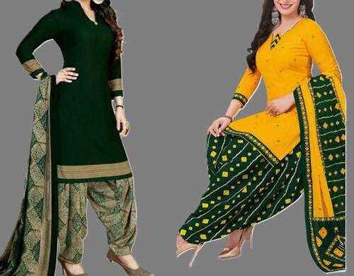 SIMPLYETHNIC Women's Multi Colour Crepe Printed Unstitched Salwar Suit Material (Combo Of 2)