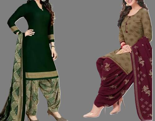 SIMPLYETHNIC Women's Multi Colour Crepe Printed Unstitched Salwar Suit Material (Combo Of 2)