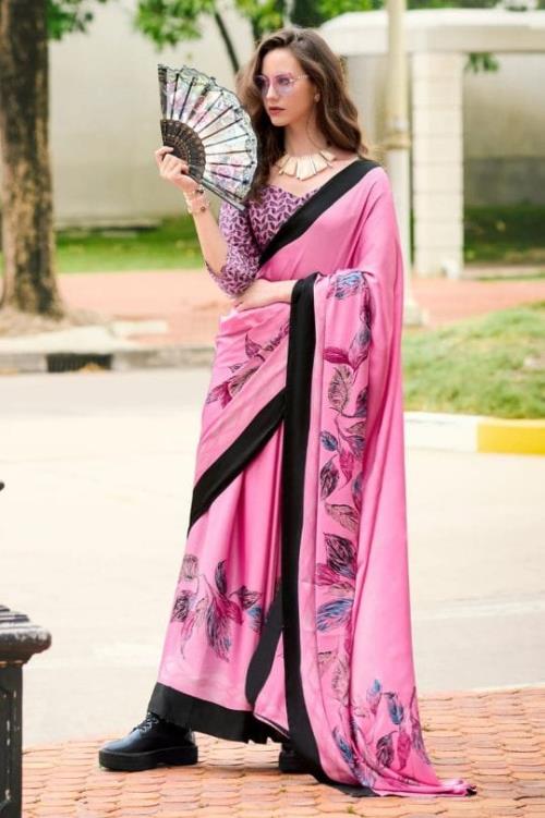 Elegant Satin Silk Saree – Luxurious & Classy Look | Perfect for Weddings & Special Occasions.