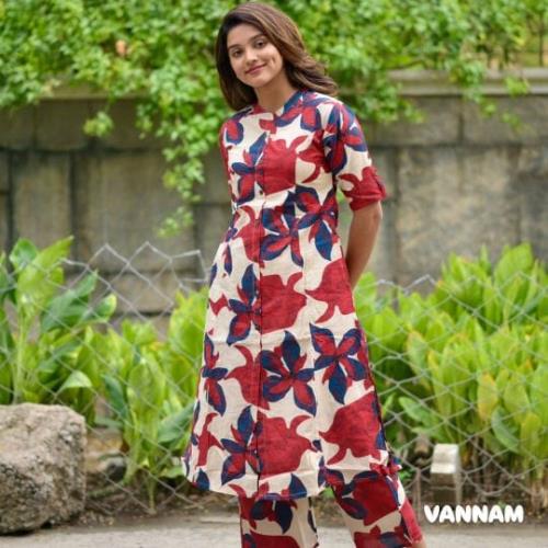 Easy Breezy Jaipuri Cotton Co-ord Set | Premium Floral Print | A-Line Kurti with Ankle-Length Pants 