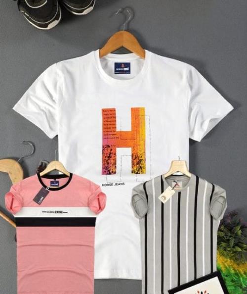 HORSE RACE Men's Fancy T-Shirt – Designer Edition | Premium Cotton Fabric | Half Sleeves | Stylish &