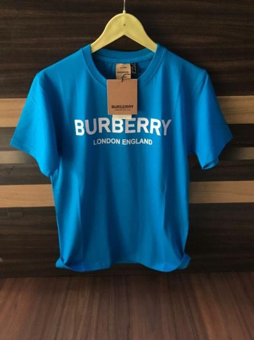 Burberry Premium Cotton Lycra T-Shirt – Half Sleeves, Fully Branded Store Piece, Soft & Stretchable 