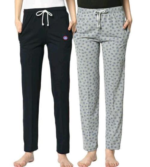 2Pcs Set Of Women's Printed Straight Trousers .