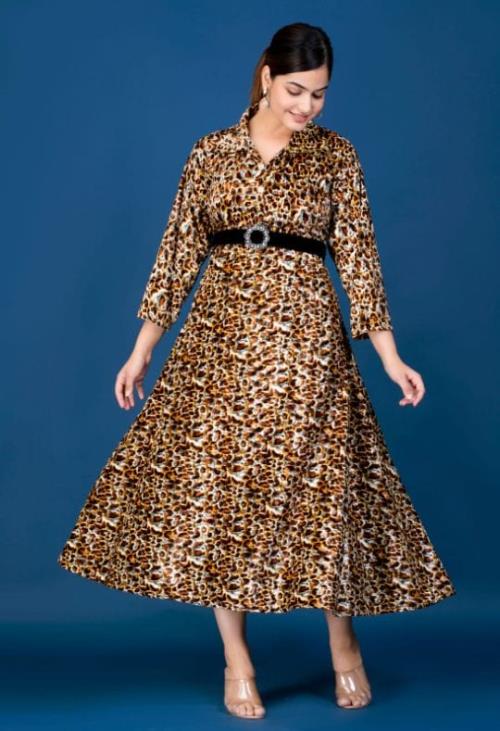Full Flaired Velvet Gown.