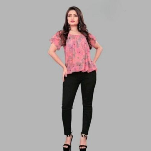 Printed Georgette Top With Inner.