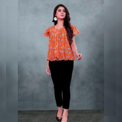 Printed Georgette Top With Inner.