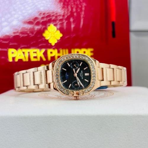 Patek Philippe Women's 7AA Quality Moon Phase Chronograph Quartz Watch – 35MM Stainless Steel Rose G