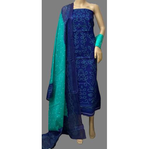 Bandhani Printed Cotton Dress Material Suit-Pack of 3