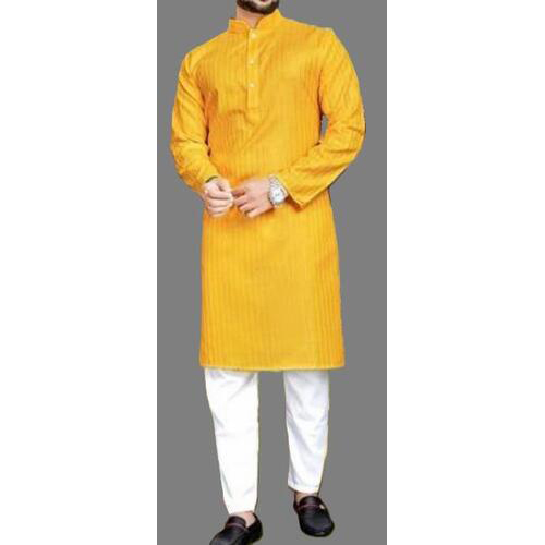 Striped Kurta Yellow