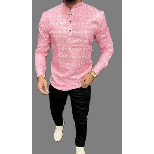 SHORT CASUAL KURTA SHIRT Pink