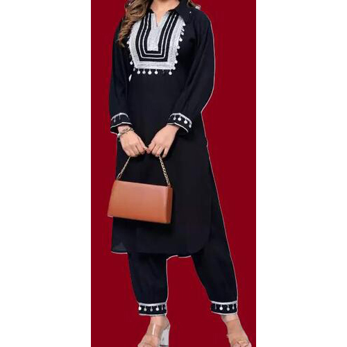 Black Pathani Kurta with afghani pants