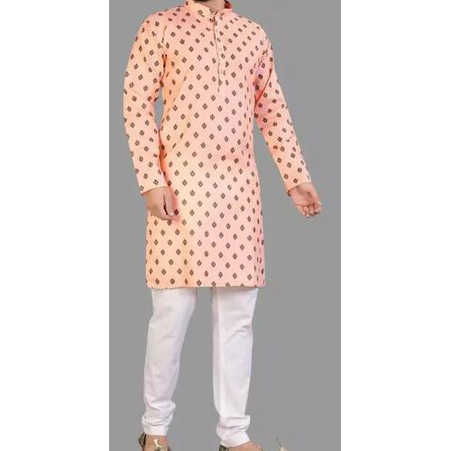 Men Printed Cotton Blend Straight Kurta Multicolor