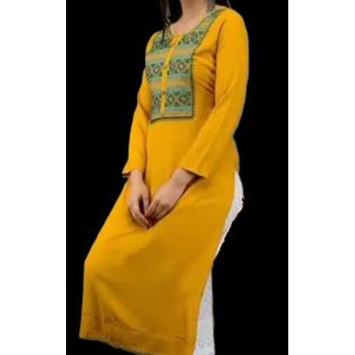 Embroidered Long Kurti With Palazzos