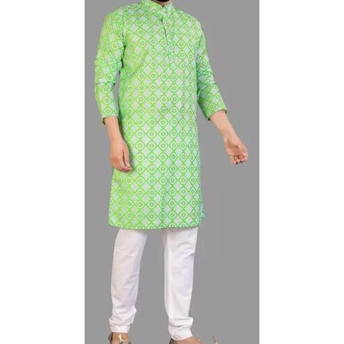 Men Printed Cotton Blend Straight Kurta