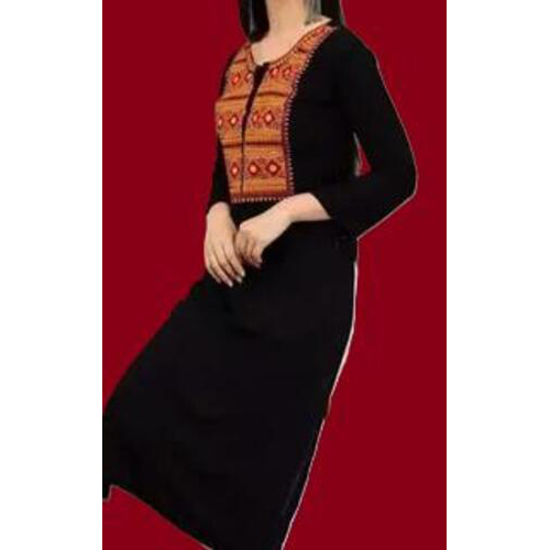 Embroidered Long Kurti With Palazzos