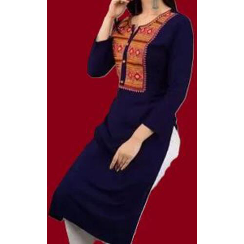 Embroidered Long Kurti With Palazzos