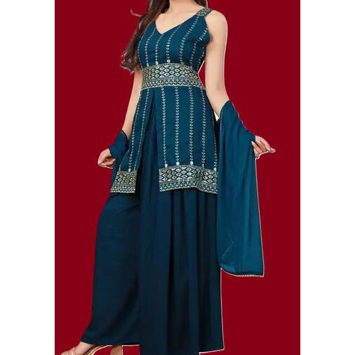 Kurti set with embroidered Zari work