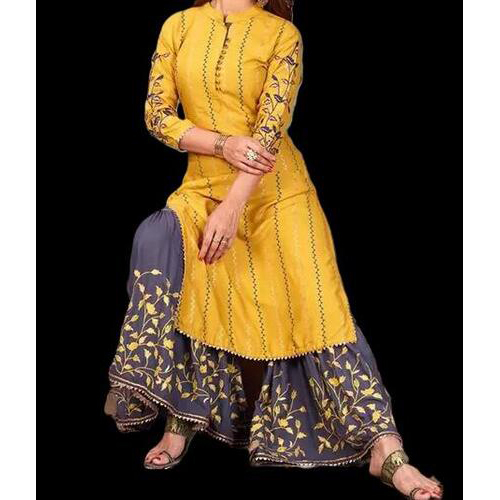 Kurta Sets With Embroidery Work with Rayon Fabric