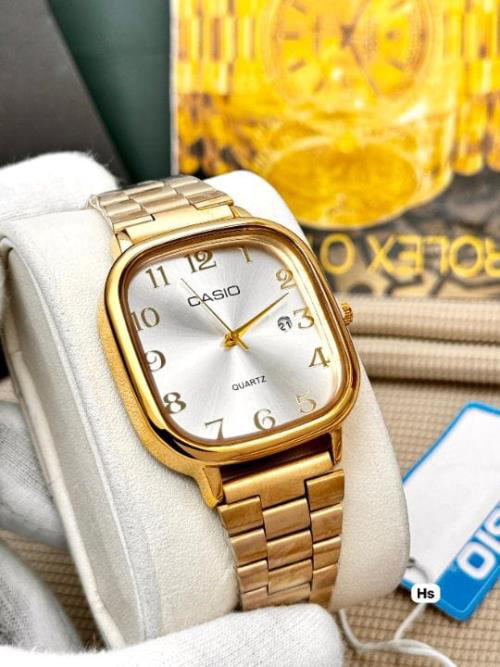 Premium Casio Series Watch with Stainless Golden Belt