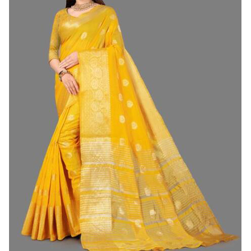 Yellow Narayana Pattu Narayanpeth Cotton Silk Saree