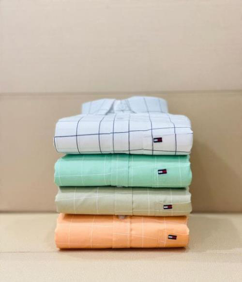 TOMMY Box Check Shirts 4-Piece Combo Set