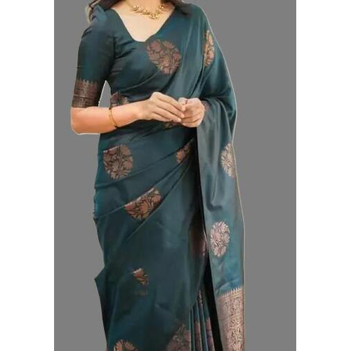 Kanjeevaram Banarasi Silk Jacquard Saree With Unstiched Blouse