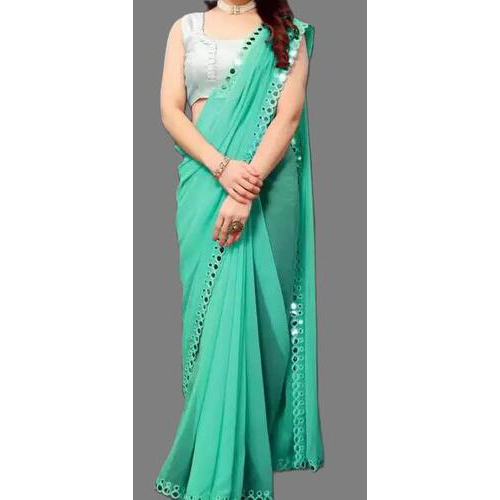 Georgette Saree Light Blue