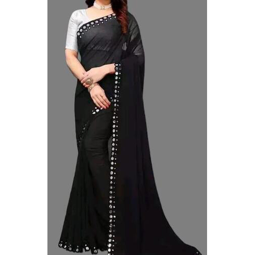 Georgette Saree Black