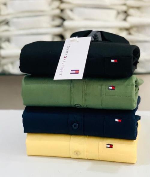 Tommy Hilfiger-Inspired Plain Shirt 4Pcs Combo Set 