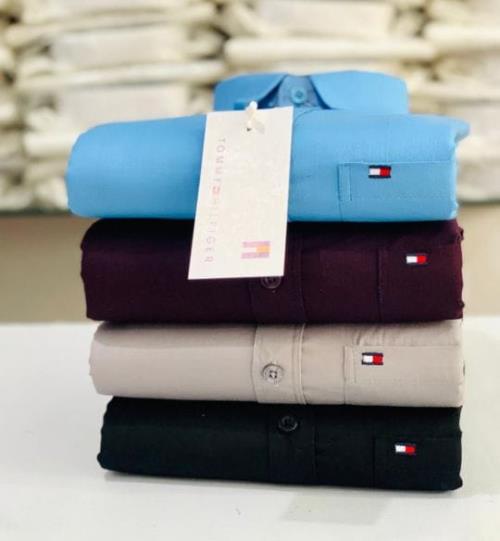 Tommy Hilfiger-Inspired Plain Shirt 4Pcs Combo Set 