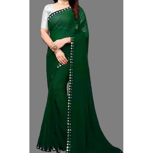 Georgette Saree Green