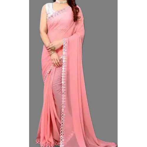 Georgette Saree Pink