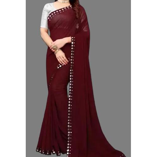 Georgette Saree Maroon