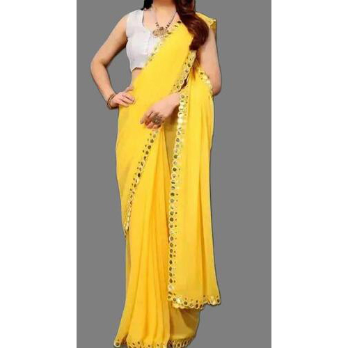 Georgette Saree Yellow