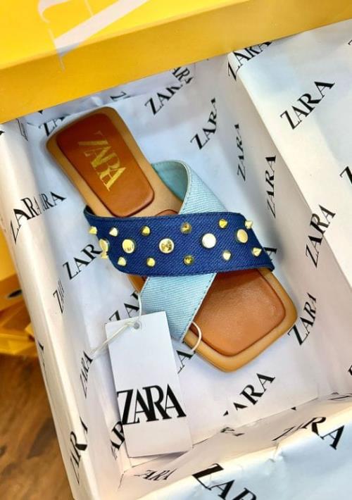 Premium Denim Flats – Inspired by ZARA | In Stock | With Original Brand Box, Tag & Packing Papers | 