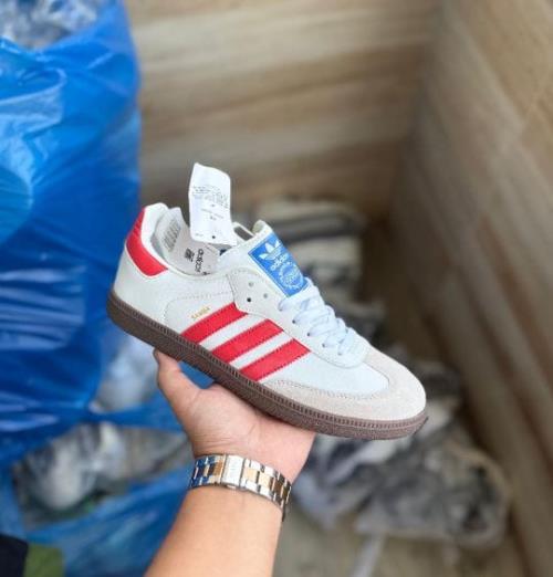 Adidas Samba Boys' inspired Sneakers - White & Red, Showroom Quality, Original Box Pack.