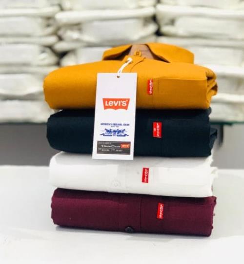  Levi's Plain Shirt Combo – 100% Cotton Fabric, Embroidered Logo, Classic & Comfortable Design.