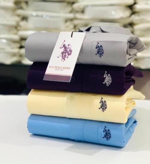 Inspired by U.S POLO Plain Shirt Combo – 100% Cotton Fabric, Embroidered Logo, Classic & Comfortable