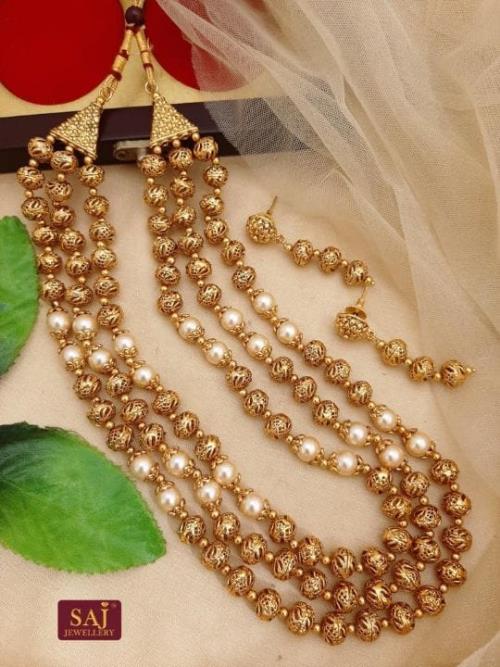 Premium Quality Golden Jewellery Set .