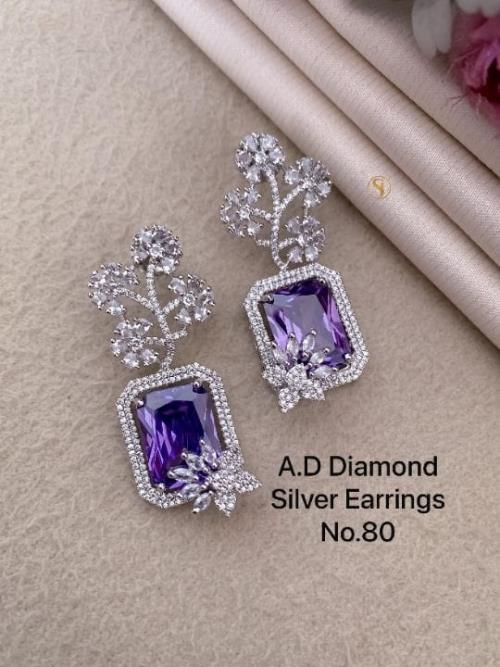 Original Elegant American Diamond Two-Tone Earrings – Stylish Gold & Silver Finish for Women & Girls