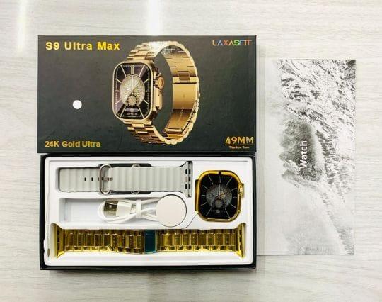 Inspired by New Gold Edition Ultra 49mm Smart Watch | Dual Strap (Metallic & Ocean Rubber) | Big Dia